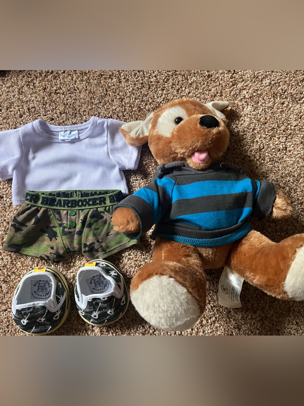 2009 Build-A-Bear Puppy Plush Bundle Y2K Skater Outfit shoes BAB